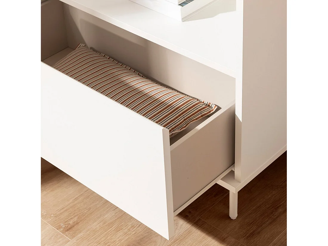 Étagère haute en laqué blanc 80x169 cm-Esben