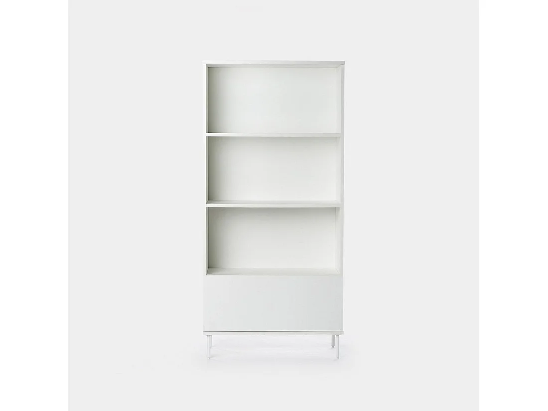 Étagère haute en laqué blanc 80x169 cm-Esben