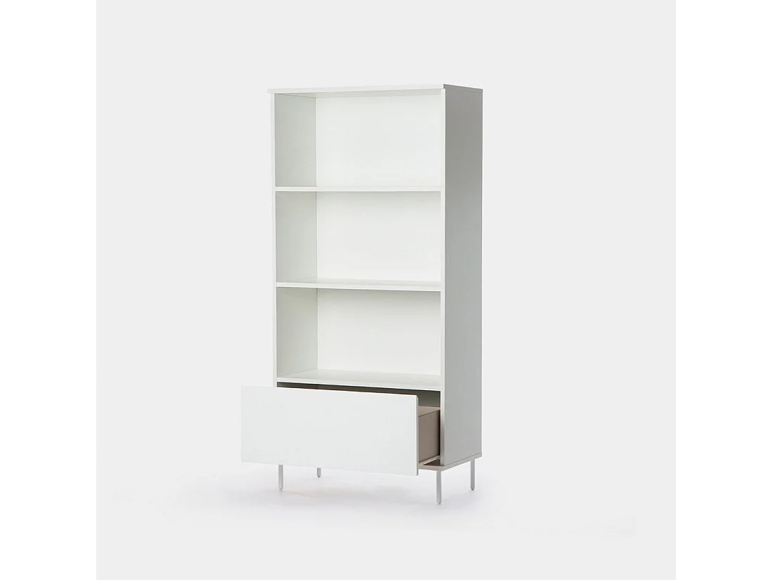 Étagère haute en laqué blanc 80x169 cm-Esben