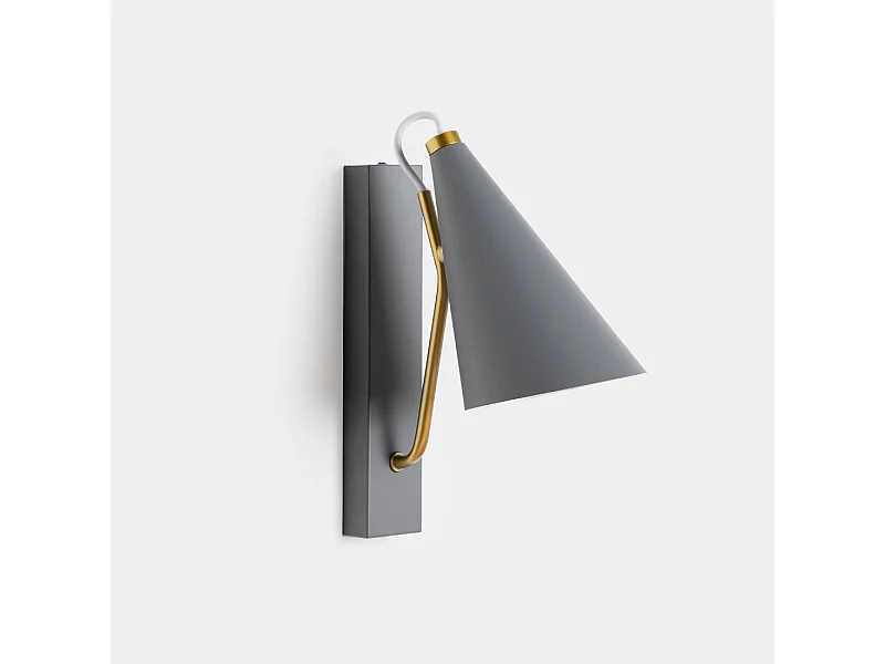 Applique murale en métal gris 12x29 cm-Lawa