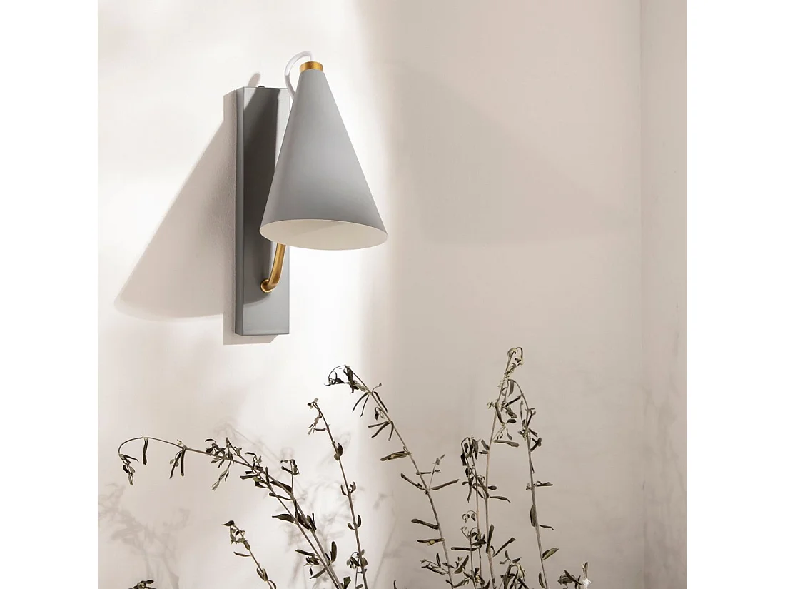 Applique murale en métal gris 12x29 cm-Lawa