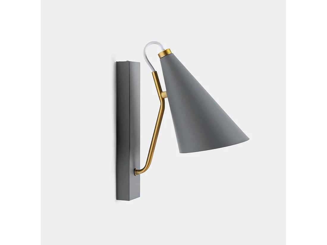 Applique murale en métal gris 12x29 cm-Lawa