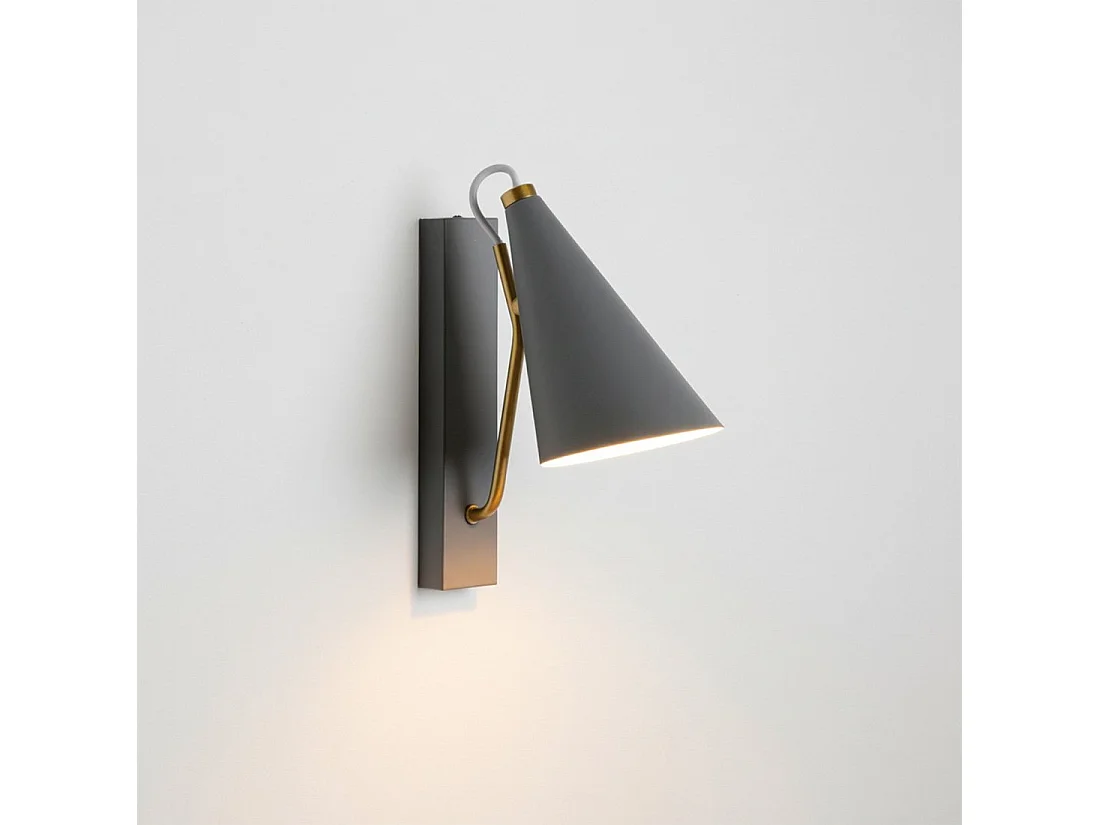 Applique murale en métal gris 12x29 cm-Lawa