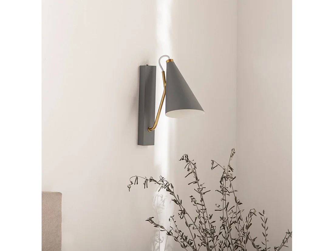 Applique murale en métal gris 12x29 cm-Lawa