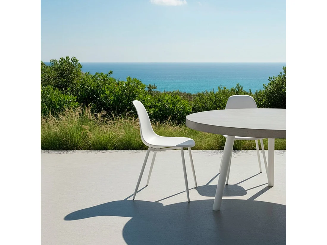 Silla de comedor de Plástico Blanco 80 x 45- Nina