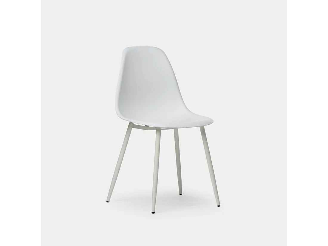 Chaise de cuisine en plastique blanc 45x80 cm-Nina