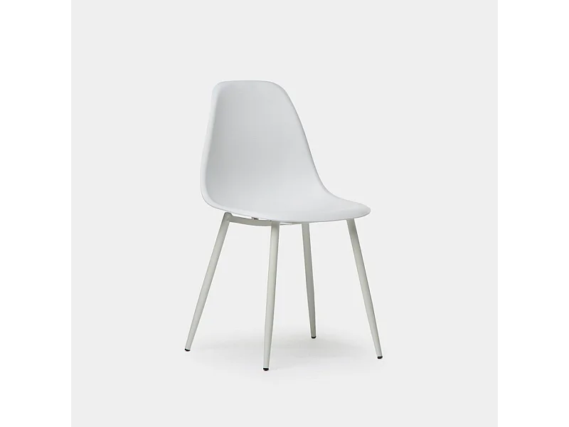 Chaise d'extérieur en plastique blanc 45x80 cm-Nina