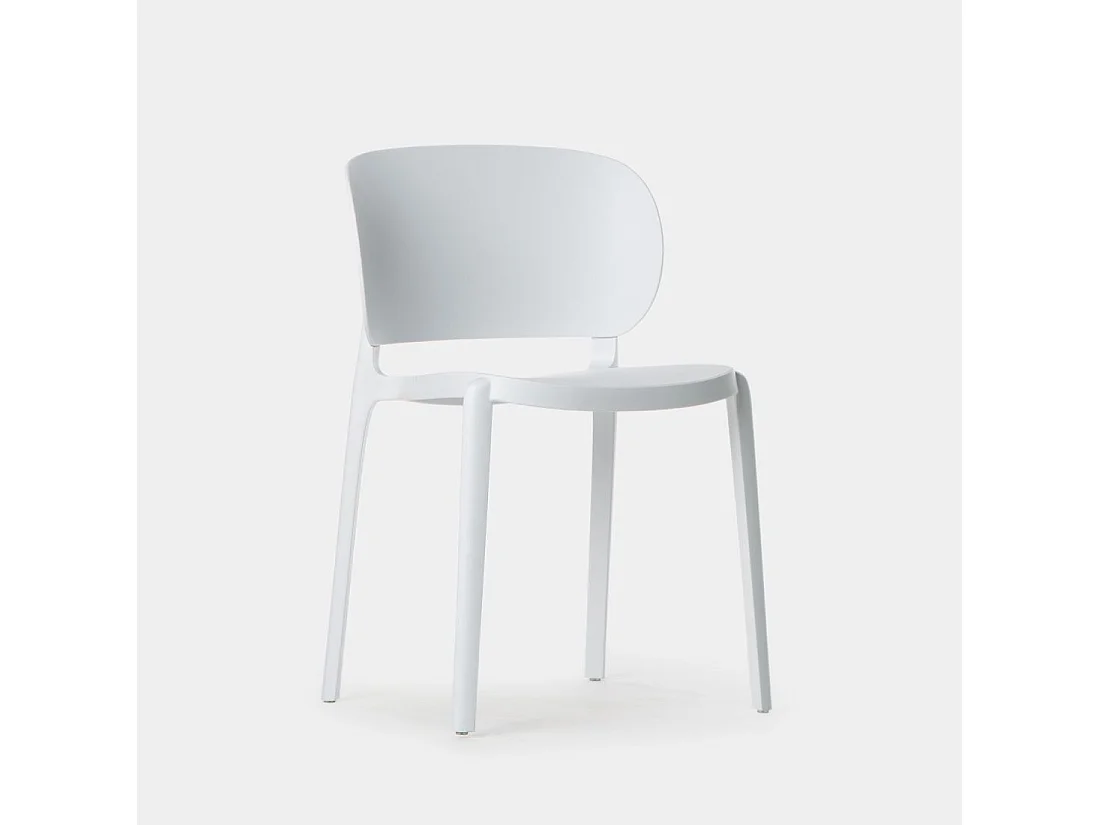 Chaise d'extérieur en plastique blanc 50x78 cm-Jana