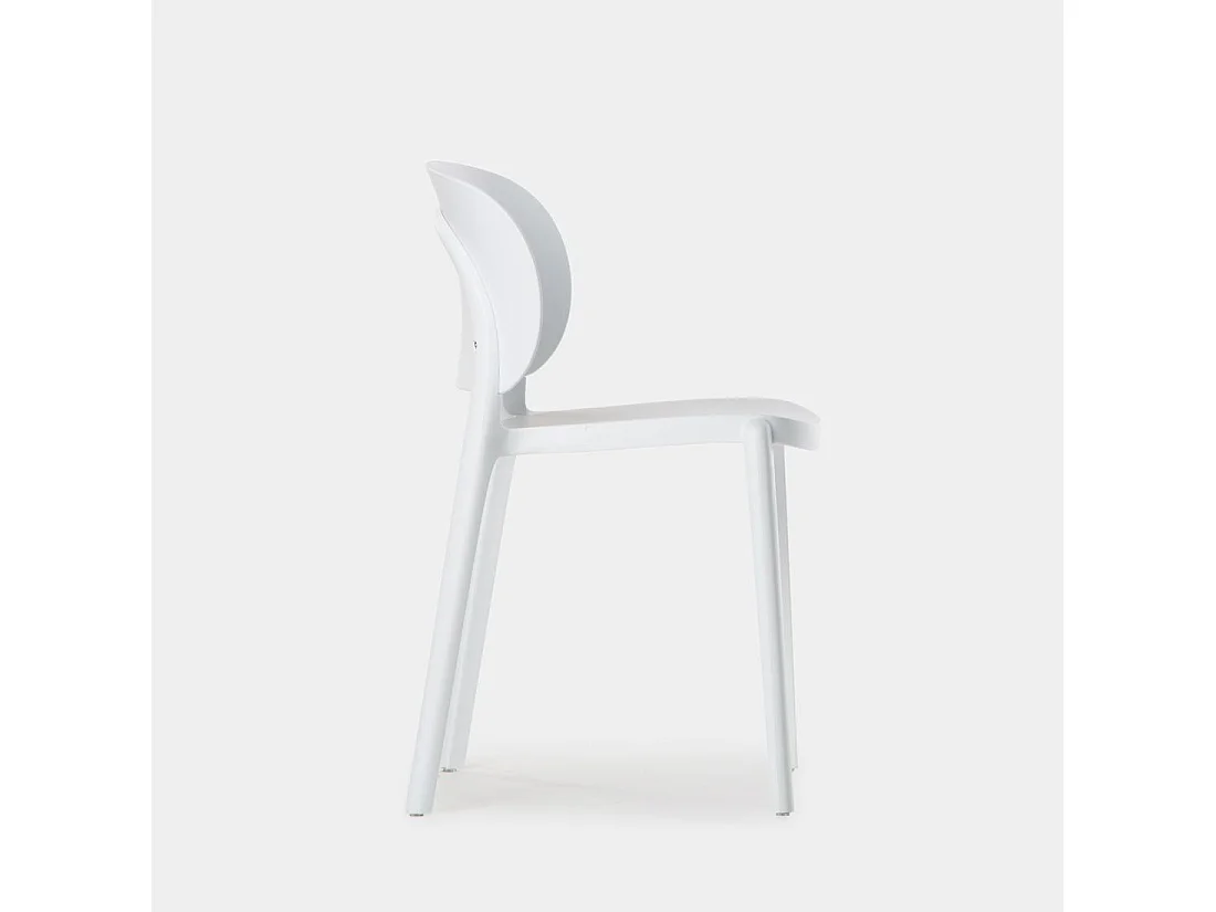 Chaise d'extérieur en plastique blanc 50x78 cm-Jana