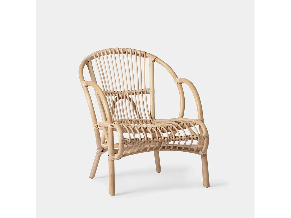 Fauteuil de lecture en rotin naturel 60x75 cm-Nea