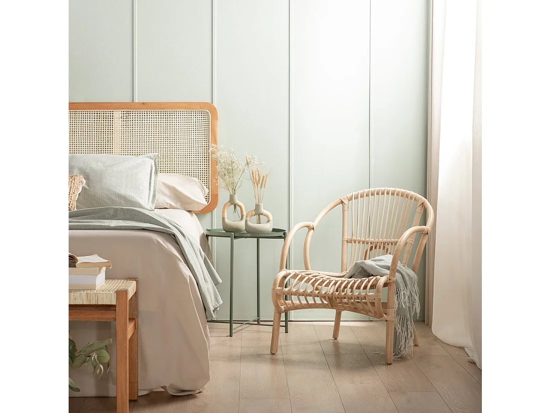 Fauteuil de lecture en rotin naturel 60x75 cm-Nea