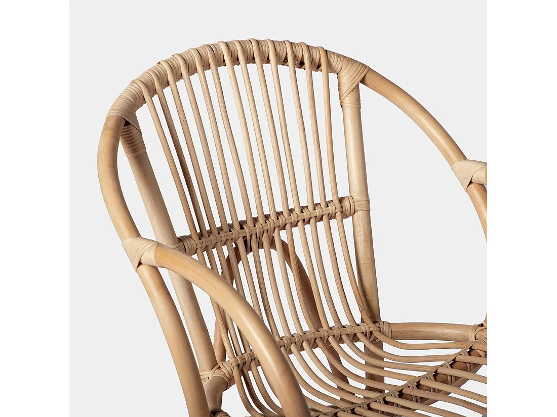 Fauteuil de lecture en rotin naturel 60x75 cm-Nea