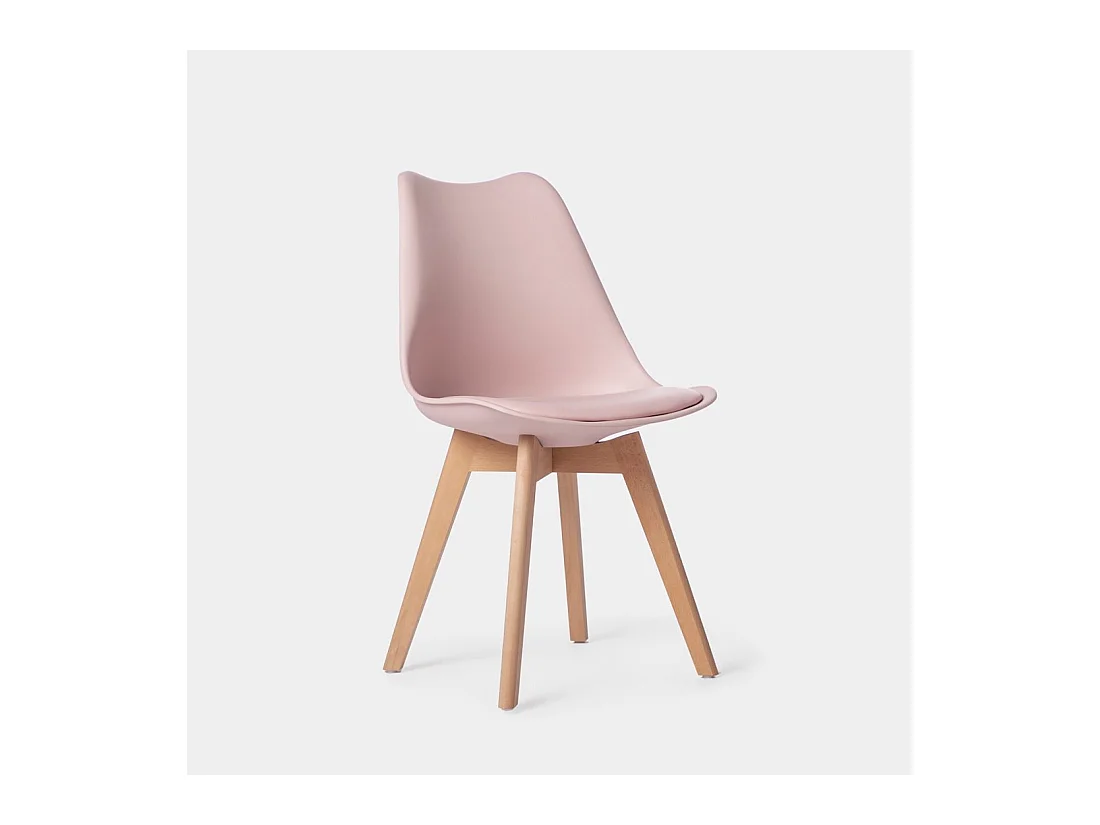 Chaise de salle à manger en plastique rose 48x82 cm-Kler