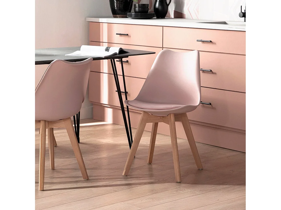 Chaise de cuisine en plastique rose 48x82 cm-Kler