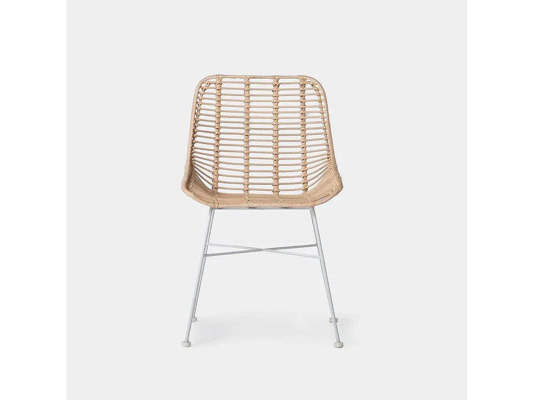 Chaise d'extérieur en rotin naturel 52x85 cm-Lui