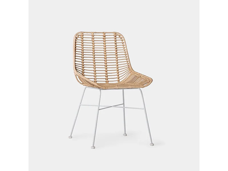 Chaise d'extérieur en rotin naturel 52x85 cm-Lui