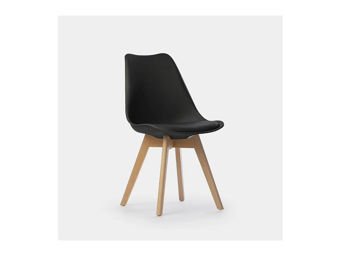 Chaise de salle à manger en plastique noir 48x82 cm-Kler