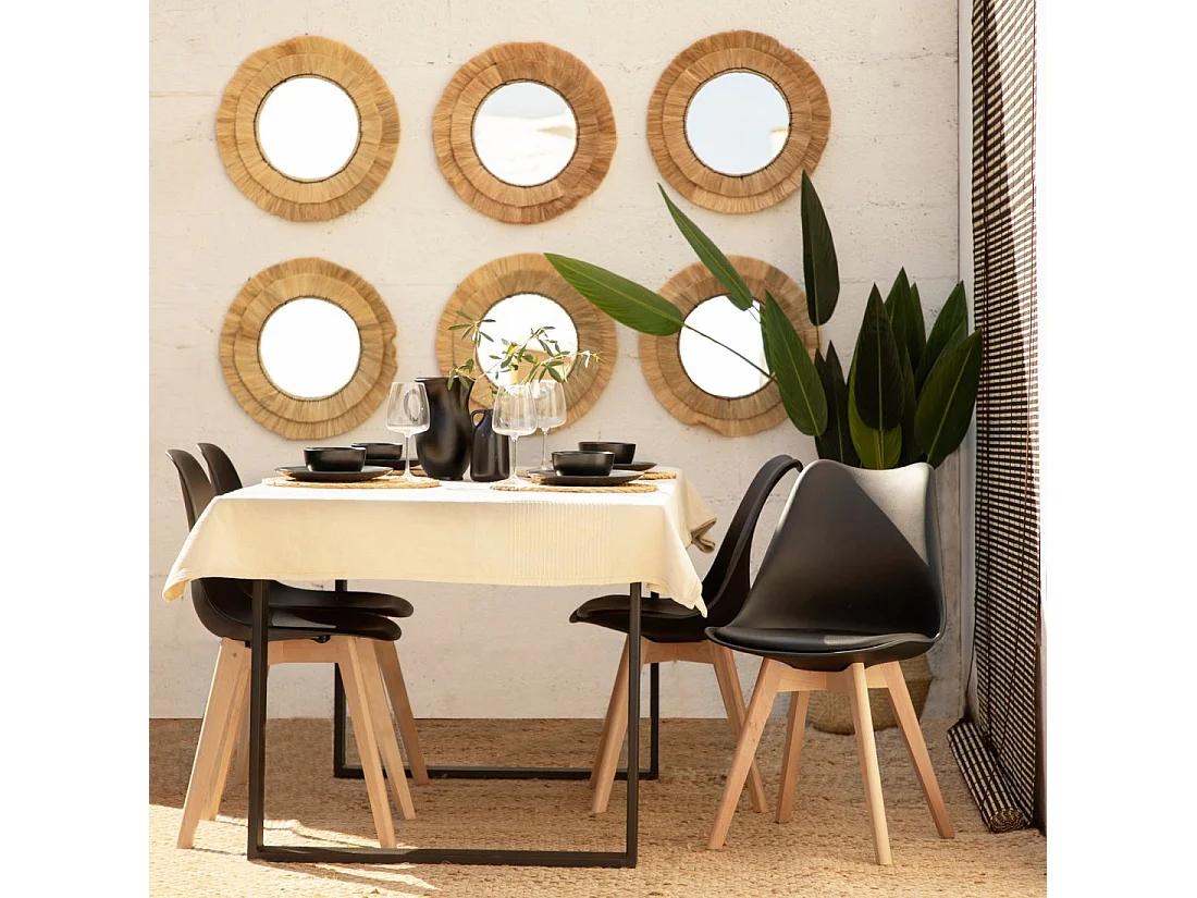 Chaise de cuisine en plastique noir 48x82 cm-Kler