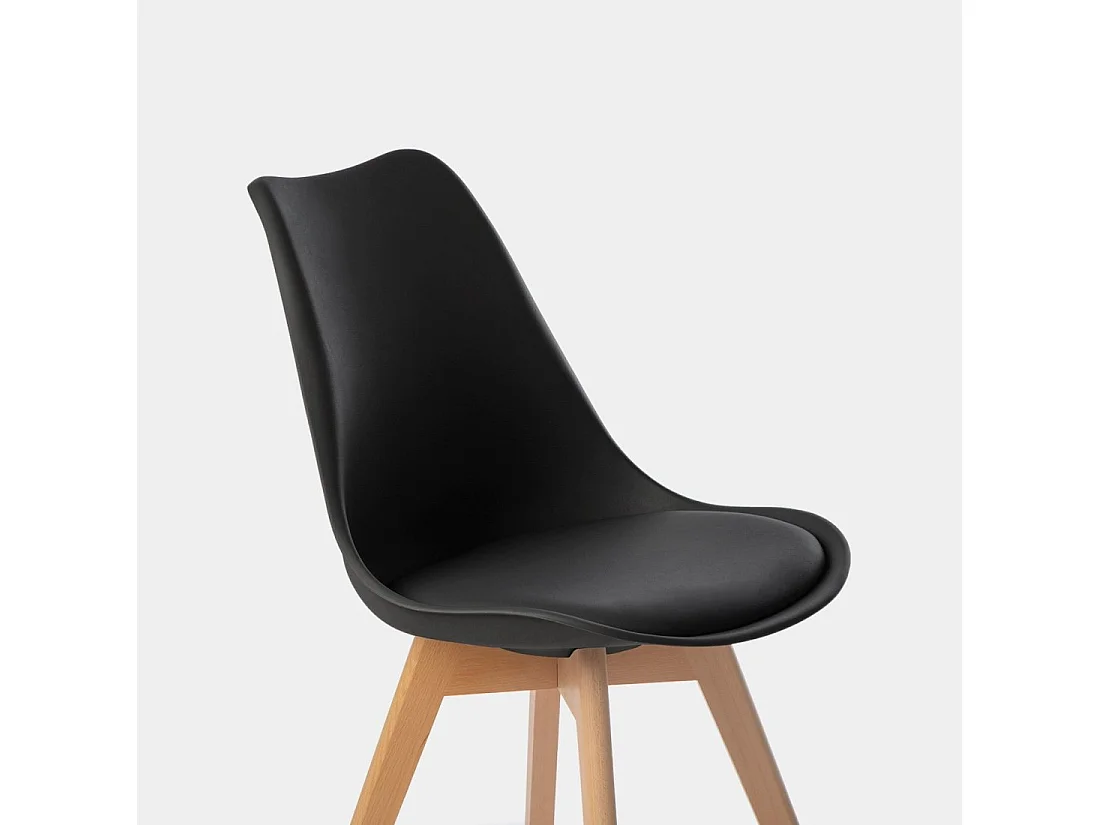 Chaise de cuisine en plastique noir 48x82 cm-Kler