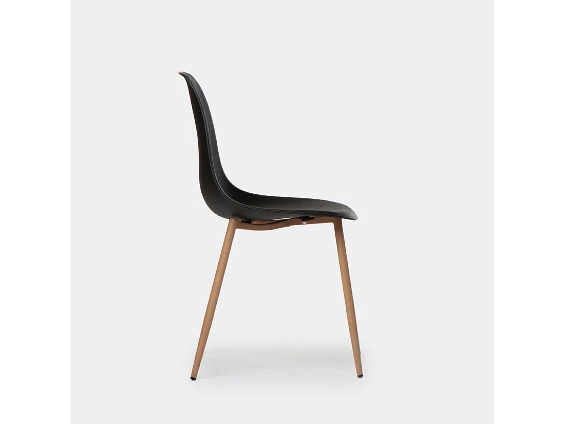 Chaise d'extérieur en plastique noir 45x80 cm-Nina