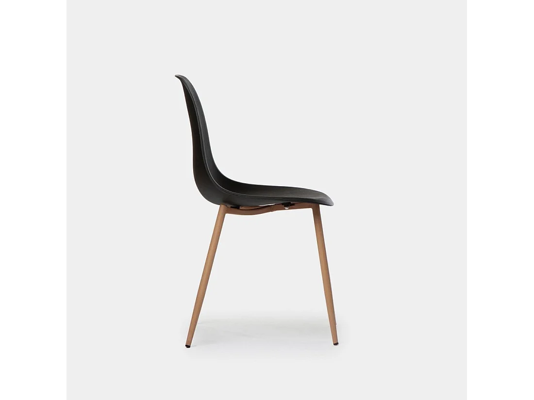 Chaise de cuisine en plastique noir 45x80 cm-Nina