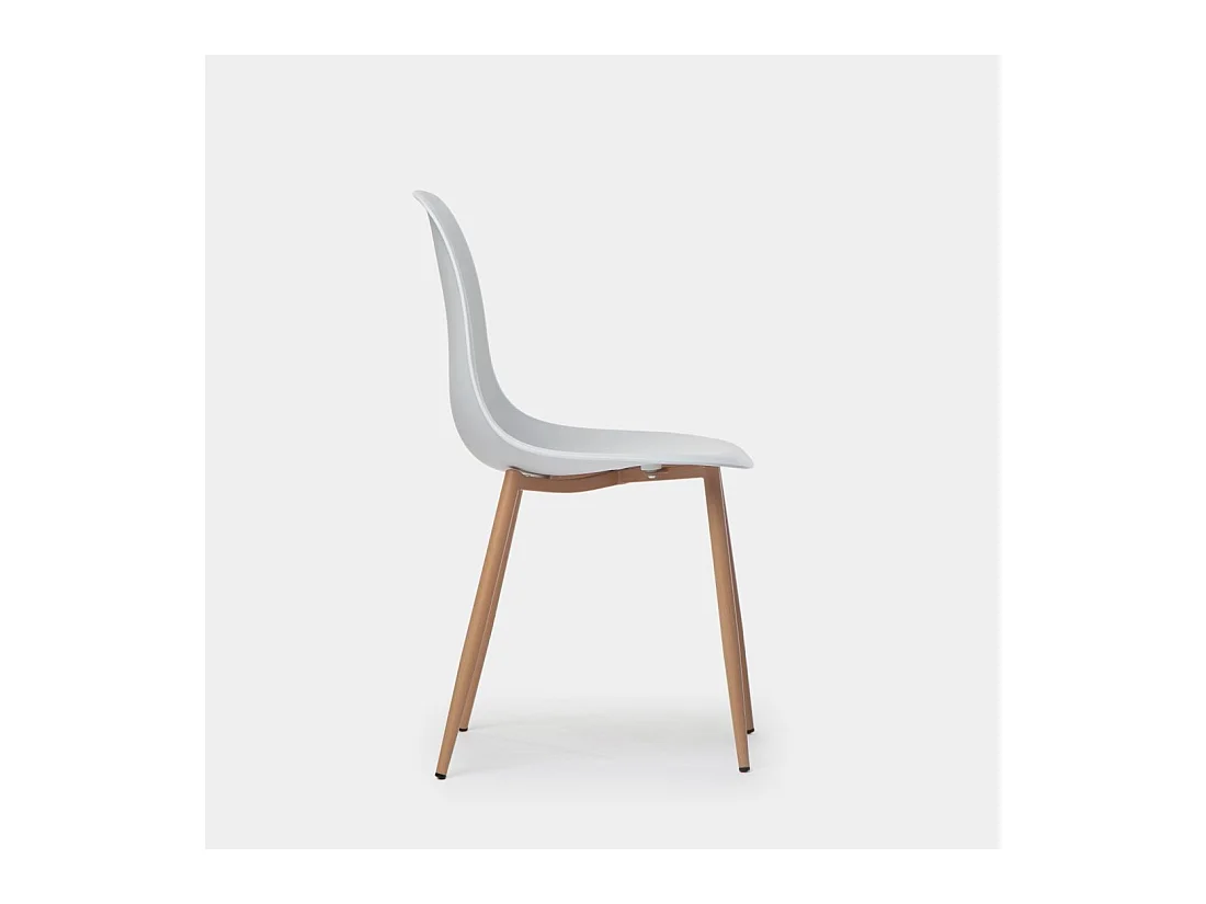 Chaise de salle à manger en plastique blanc 45x80 cm-Nina