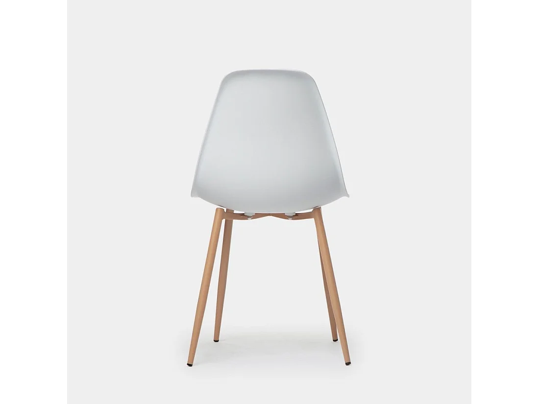 Chaise de salle à manger en plastique blanc 45x80 cm-Nina