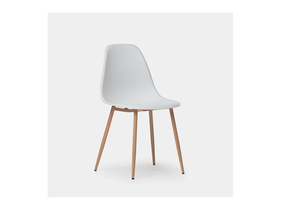 Chaise de salle à manger en plastique blanc 45x80 cm-Nina