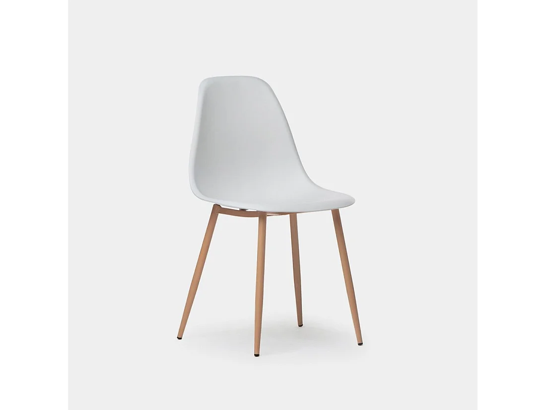Chaise de cuisine en plastique blanc 45x80 cm-Nina