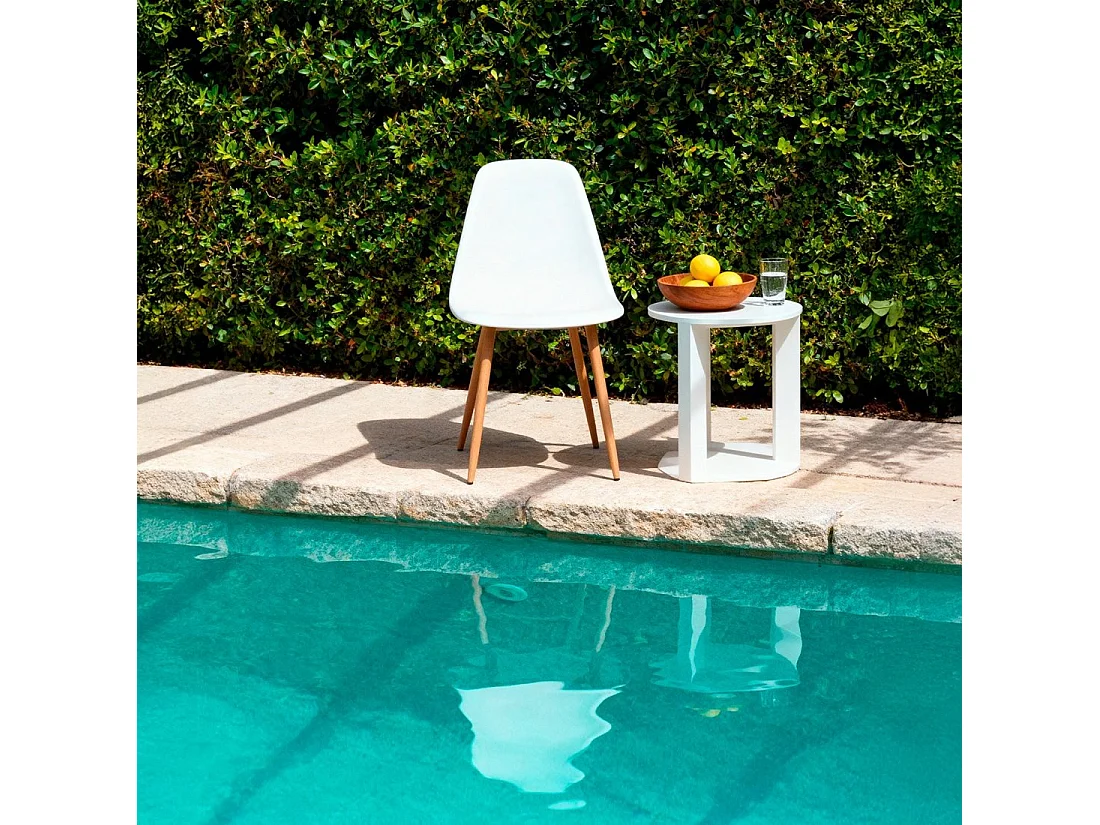 Chaise de cuisine en plastique blanc 45x80 cm-Nina