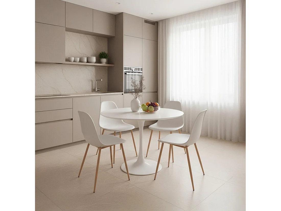 Chaise de cuisine en plastique blanc 45x80 cm-Nina