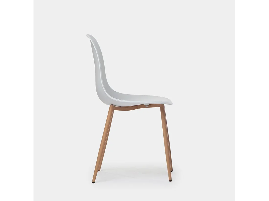 Chaise de cuisine en plastique blanc 45x80 cm-Nina