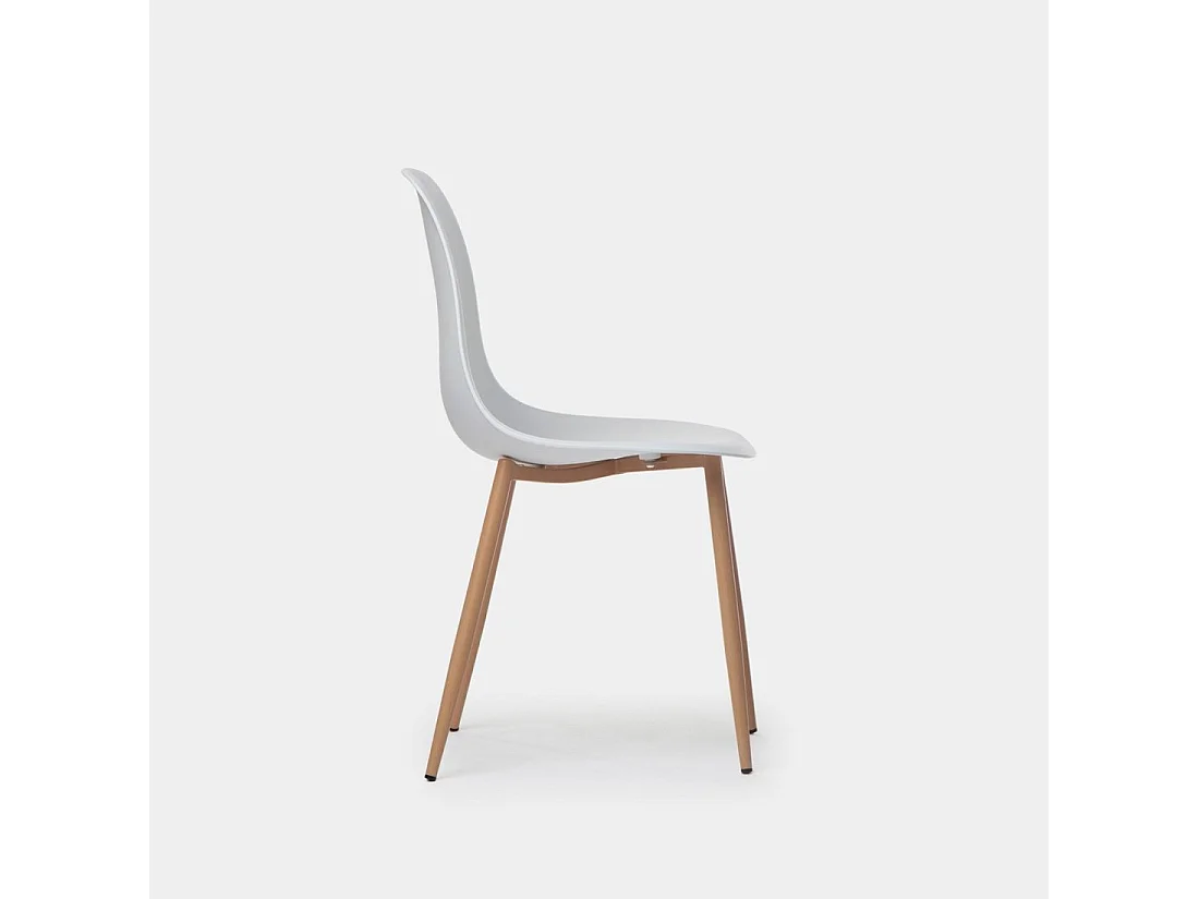Chaise de cuisine en plastique blanc 45x80 cm-Nina