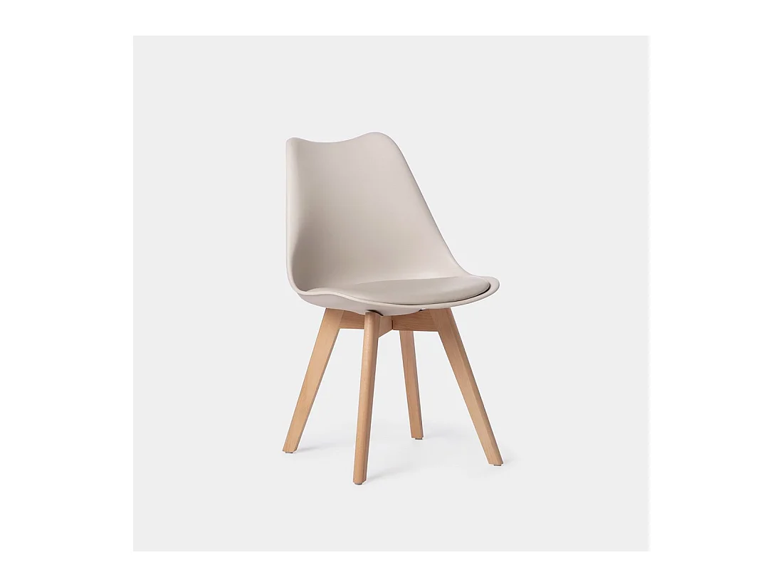 Chaise de salle à manger en plastique beige 48x82 cm-Kler