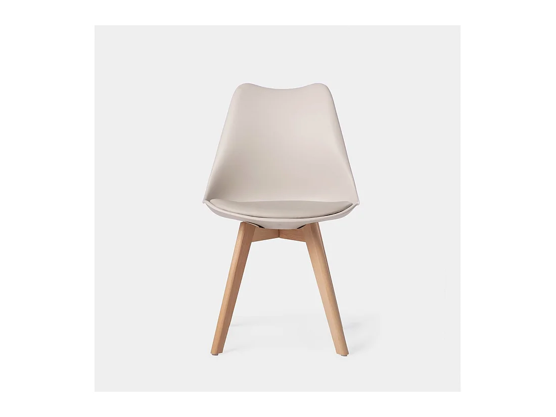 Chaise de salle à manger en plastique beige 48x82 cm-Kler