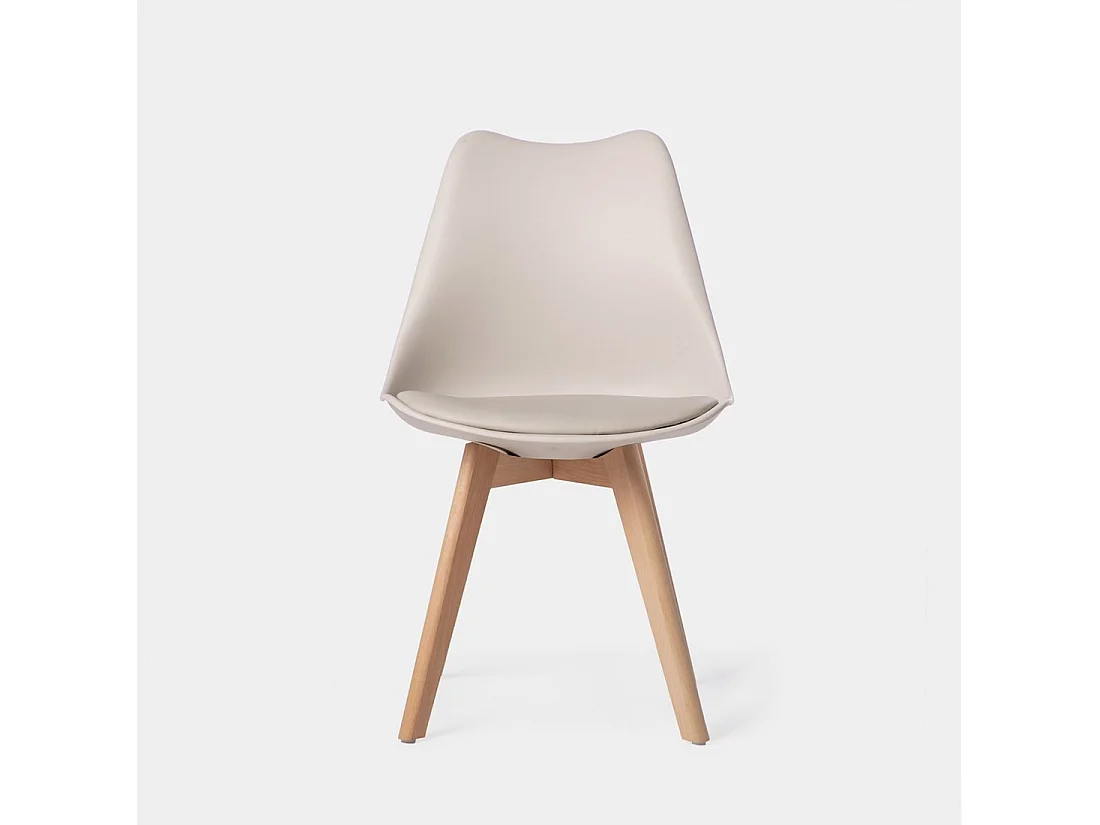 Chaise de cuisine en plastique beige 48x82 cm-Kler