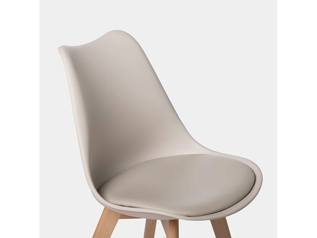 Chaise de cuisine en plastique beige 48x82 cm-Kler