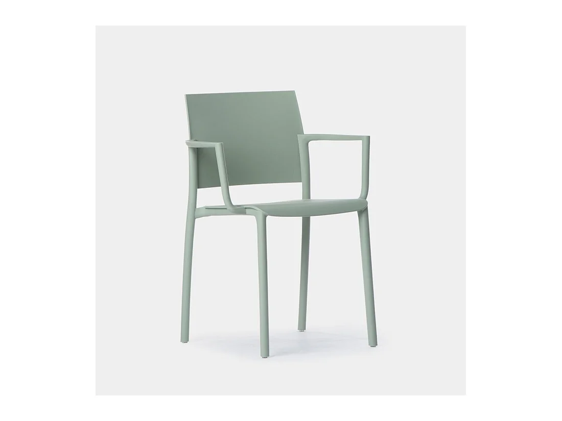 Chaise d'extérieur en plastique vert 56x80 cm-Jeven