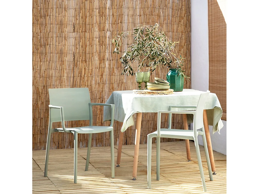 Chaise d'extérieur en plastique vert 56x80 cm-Jeven