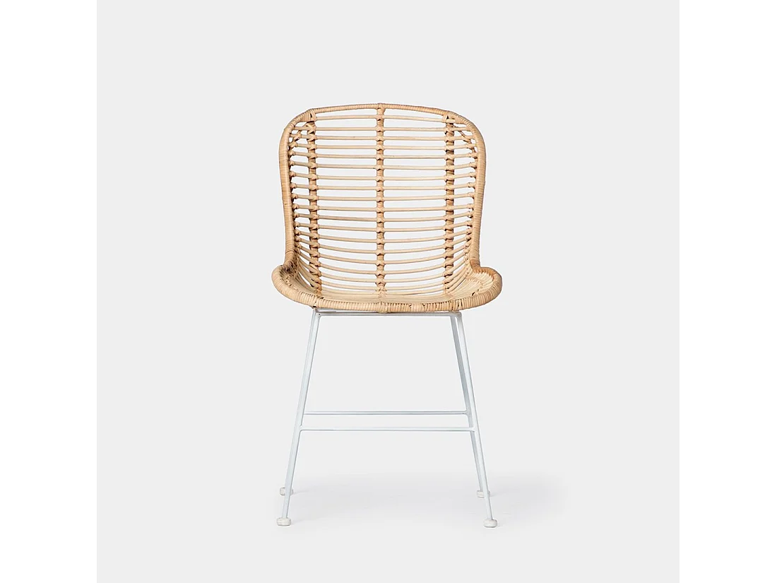 Silla de exterior de Fibra natural Blanco 86 x 47- Leo