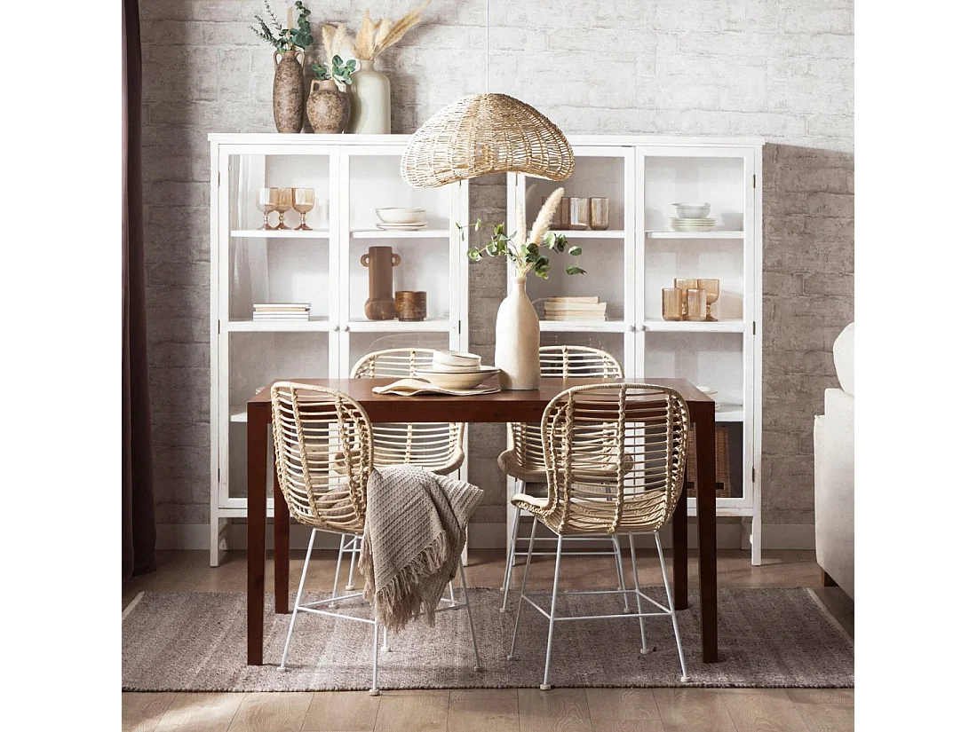 Silla de exterior de Fibra natural Blanco 86 x 47- Leo