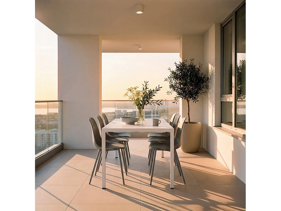 Chaise d'extérieur en plastique gris 45x80 cm-Nina