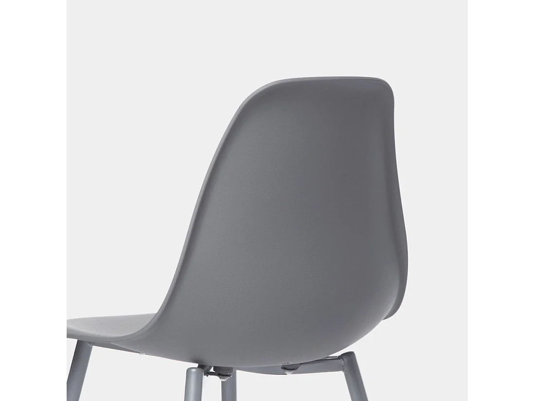 Chaise d'extérieur en plastique gris 45x80 cm-Nina