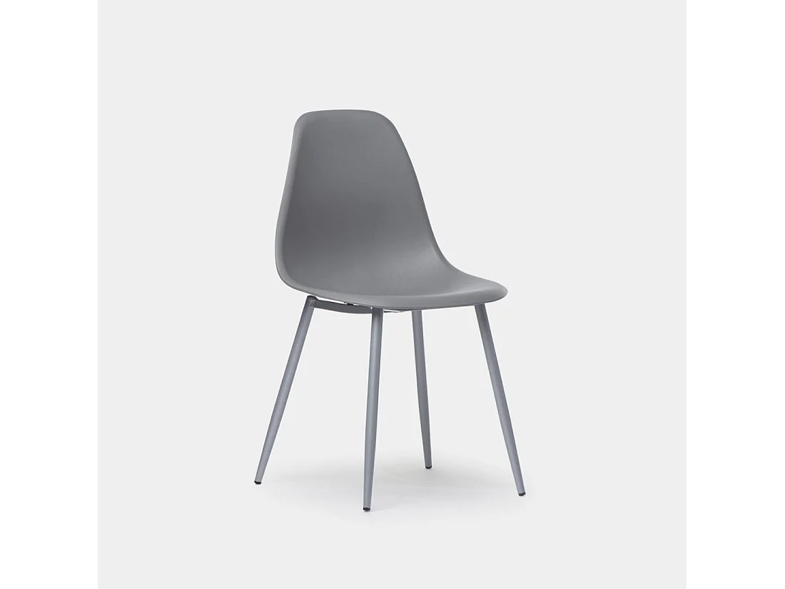 Chaise de cuisine en plastique gris 45x80 cm-Nina