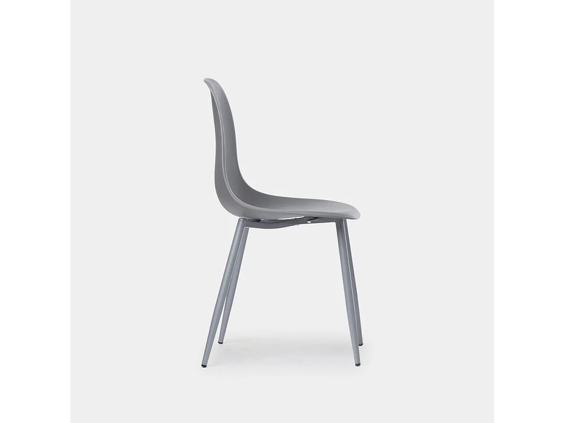 Chaise de cuisine en plastique gris 45x80 cm-Nina