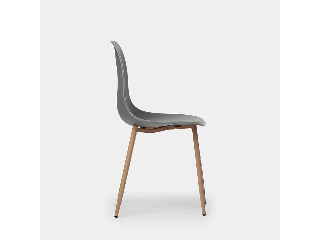 Silla de comedor de Plástico Gris 80 x 45- Nina