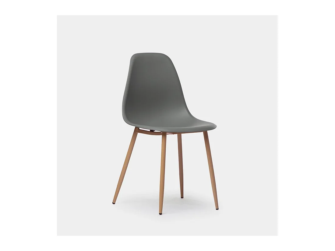 Chaise de salle à manger en plastique gris 45x80 cm-Nina