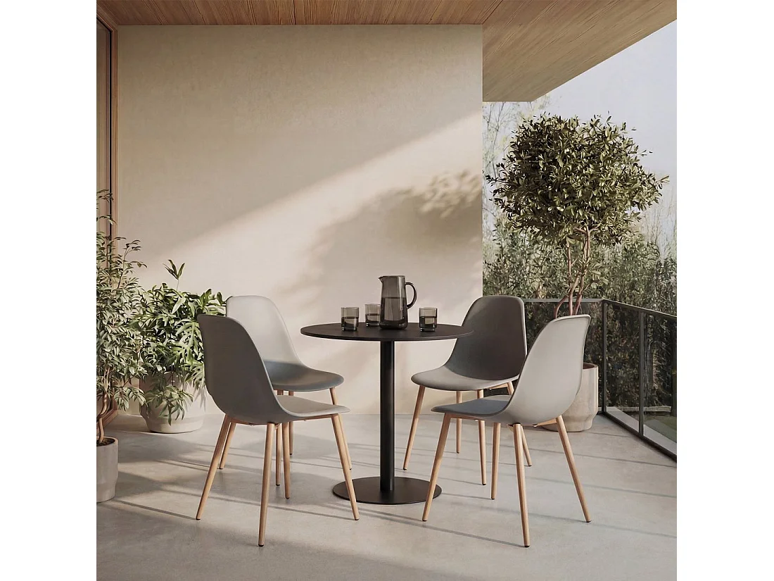 Silla de comedor de Plástico Gris 80 x 45- Nina