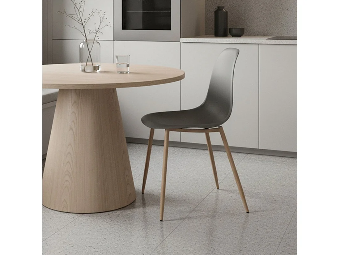 Chaise de cuisine en plastique gris 45x80 cm-Nina