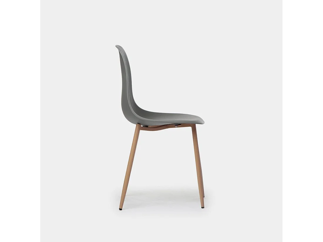 Chaise de cuisine en plastique gris 45x80 cm-Nina